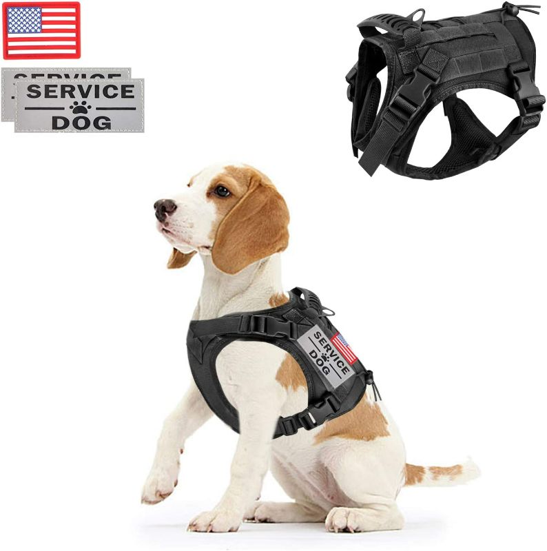 Photo 1 of  Hanshengday Tactical Dog Harness for Medium Large Dog, Military Service Dog Vest with Molle & Loop Panels Adjustable K9 Tactical Dog Vest Harnesses for Working Training Patrol NEW