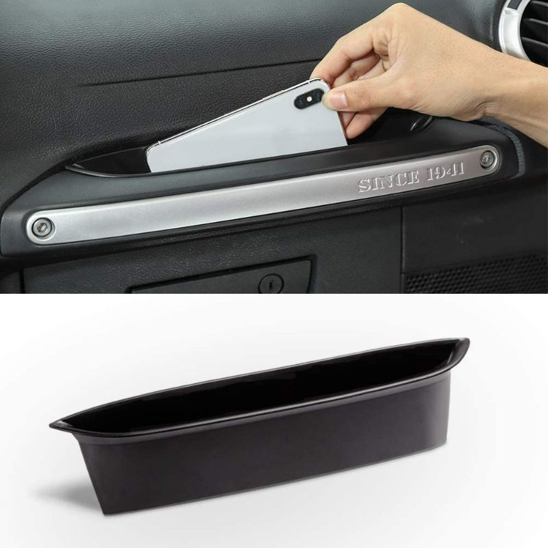 Photo 1 of Savadicar GrabTray Passenger Storage Tray Organizer Grab Handle Accessory Box for 2011-2018 Jeep Wrangler JK JKU 2/4 Door, Interior Accessories, Black NEW