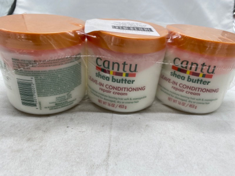 Photo 3 of PACK OF 3 Cantu Leave-In Conditioning Repair Cream with Shea Butter, 16 oz NEW