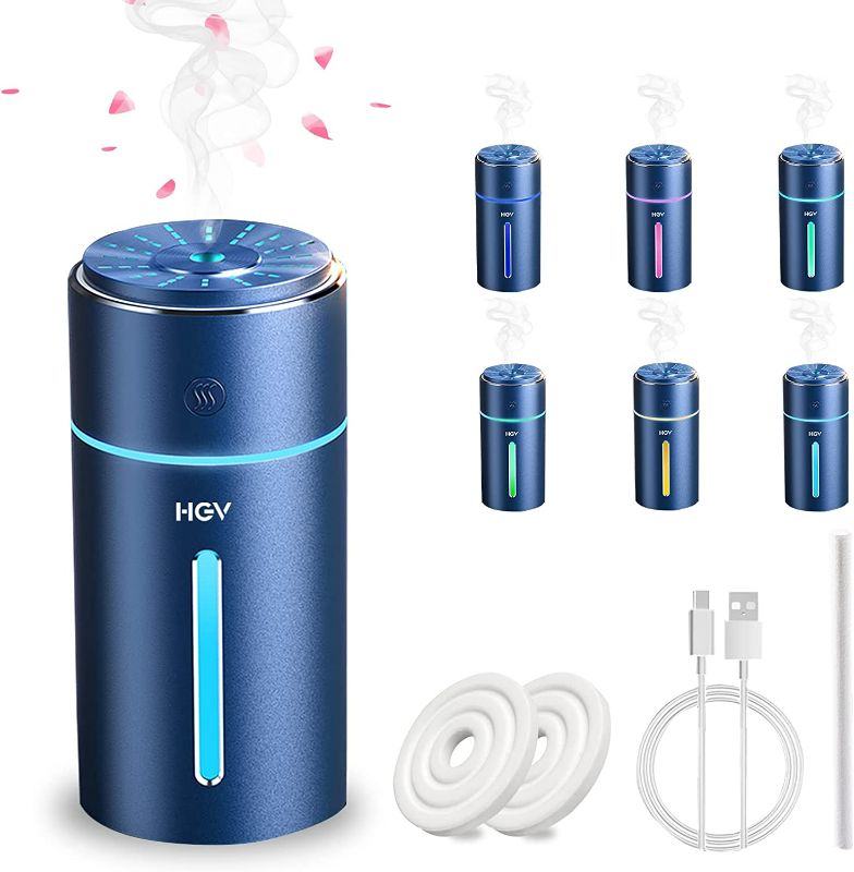 Photo 1 of  Car Aromatherapy Diffuser, Car Humidifier, USB Essential Oil Diffuser Ultrasonic Car Humidifier Aromatherapy Diffusers with Intermittent/Continuous Mist for Office Travel Home Vehicle (Blue) NEW 