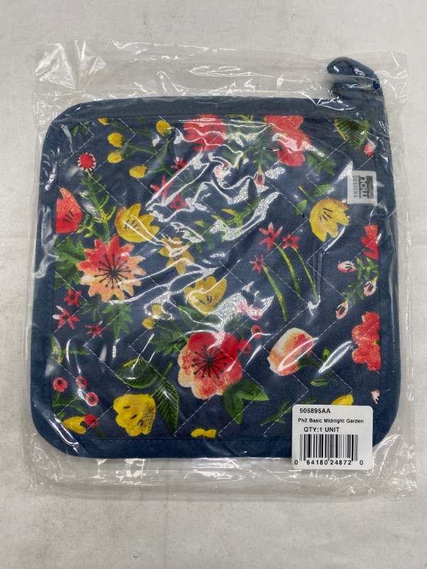 Photo 3 of Now Designs Basic Potholder, Set of Two, Midnight Garden NEW