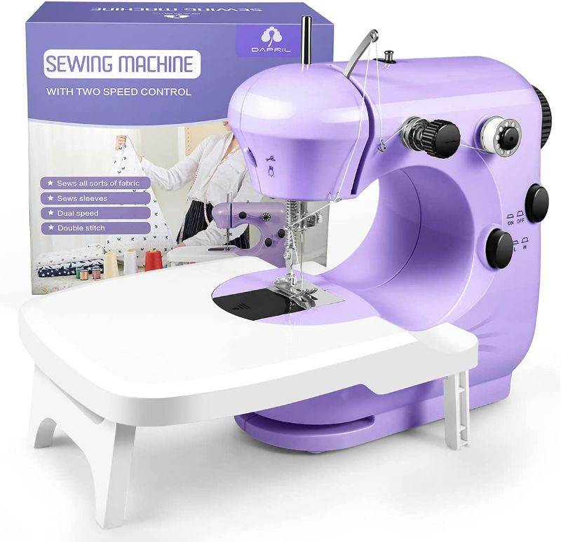 Photo 1 of Sewing Machine, Portable Sewing Machine for Beginners with Light and Extension Table, Easy to Use & Safe for Kids, Best Gifts Suitable for DIY Home Travel, Space Saver NEW 