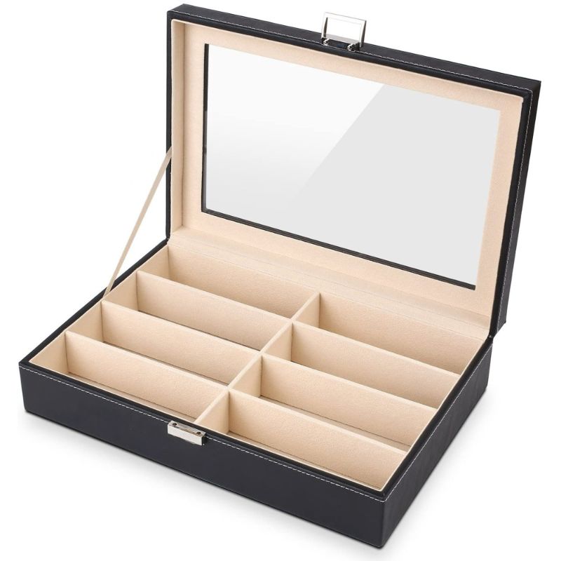 Photo 1 of Homfa Eyeglass Storage Case PU Leather Sunglasses Box,8 Slots Sunglass Storage Case,  NEW