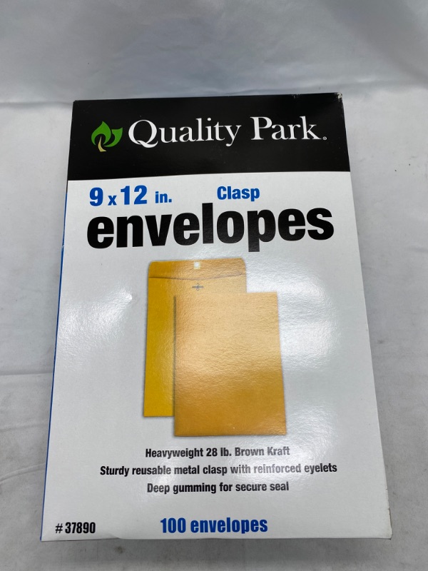 Photo 2 of Quality Park 9 in. x 12 in., 28 lbs. Clasp Envelope, Light Brown (100-Box) NEW