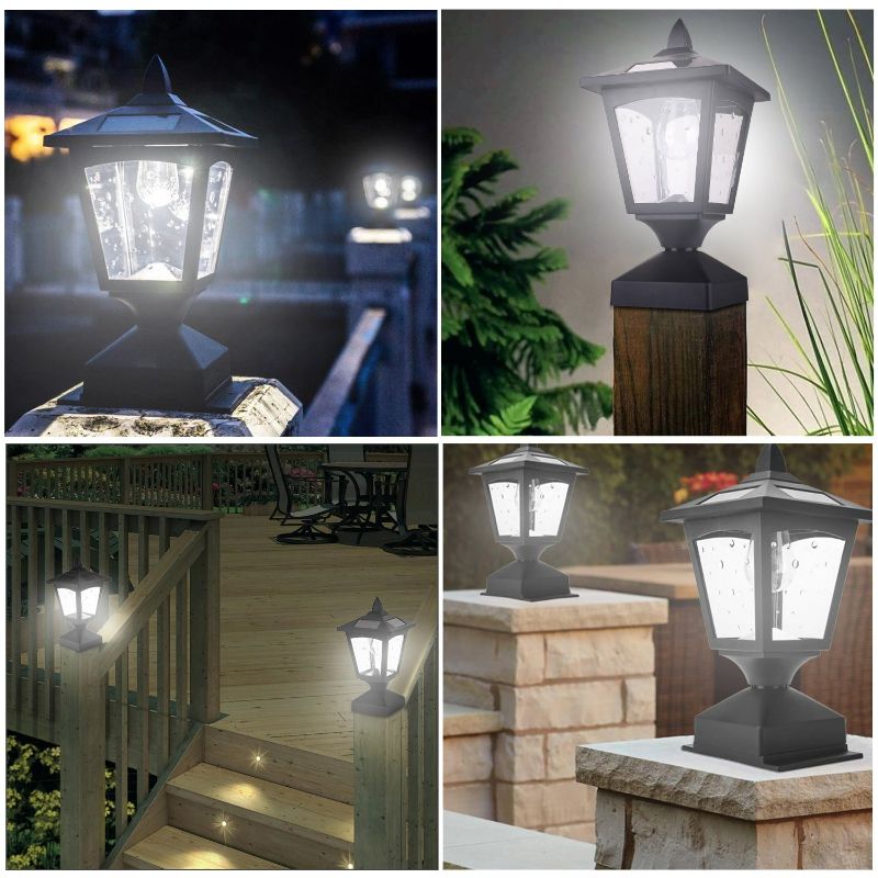Photo 2 of Solar Post Lights Outdoor, Solar Lamp Post Cap Lights for Wood Fence Posts Pathway, Deck, Pack of 2 NEW
