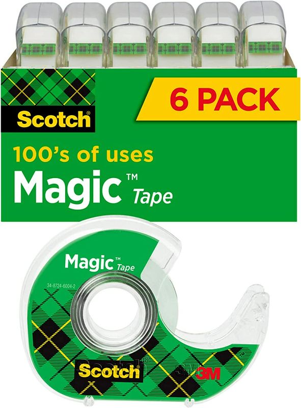 Photo 1 of Scotch Magic Tape, 6 Rolls with Dispensers, Great for Organization, Invisible, Engineered for Repairing, NEW 