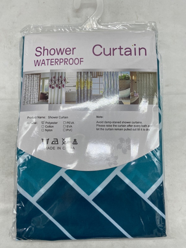 Photo 1 of Hello Tress Bathroom Curtain, Shower Curtain Teal Gradient Stripes  180CMX180CM NEW 