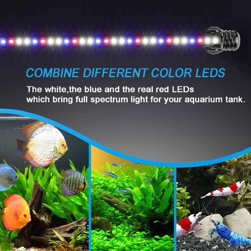 Photo 2 of  MingDak 24/7 Submersible Aquarium Light for Fish Tank,Auto Turn on/Off Day/Night Cycle,3 Stage Timer for Timing,3 Lighting Mode,True 660Nm RED LEDs,Brightness Adjust,18 LEDs 7.5 Inch NEW 