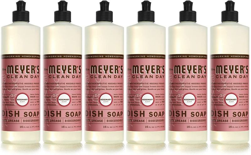 Photo 1 of Mrs. Meyer's Liquid Dish Soap, Biodegradable Formula, Rosemary, 16 fl. oz - Pack of 6 NEW 