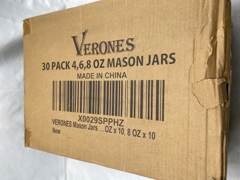 Photo 2 of Verones 4,6,8oz Mason Jar (x10/ each) NEW 
