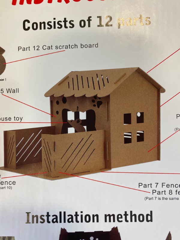 Photo 1 of Luxury Cat House, Indoor Equipped  with matching Cardboard Cat Scratcher Pad NEW 