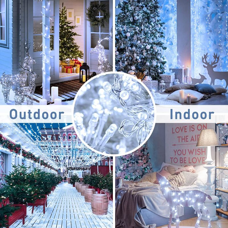 Photo 2 of  LED String Lights Indoor Outdoor, Clear Wire Warm White Christmas Lights Plug in Fairy String Lights for Bedroom Garden (Unknown Length) NE W