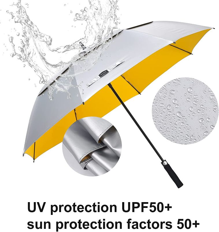 Photo 2 of Doubwell UV Protection Golf Umbrella  Large Umbrella Automatic Open Windproof Sturdy Construction Shade For Sun And Rain