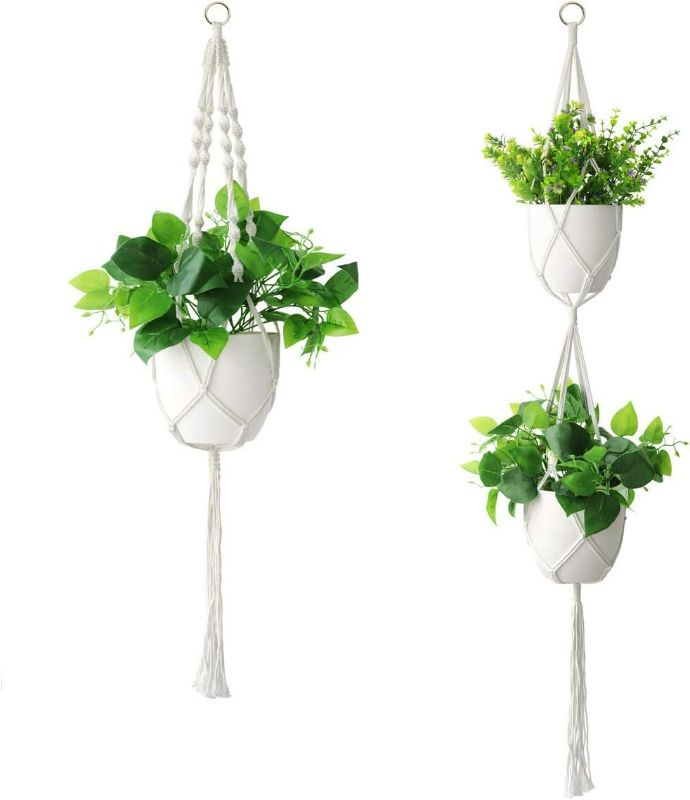 Photo 1 of Macrame Plant Hangers 3 Pack Hanging Plant Basket Indoor Window Plant Hanger Hanging Plant Holders  NEW 