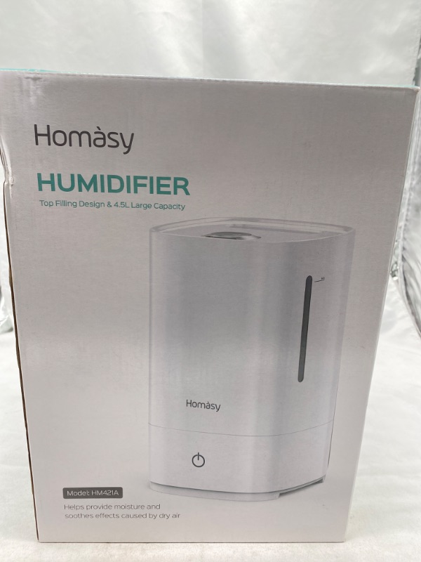 Photo 3 of Homasy  Humidifiers, 30Hrs Top Filling 4 Level Cool Mist Humidifiers for Bedroom, Quiet Ultrasonic Humidifier for Baby Room - White NEW