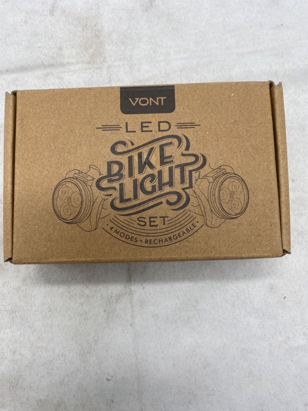 Photo 2 of Vont 'Pyro' Bike Light Set, USB Rechargeable, Super Bright Bicycle Light, Bike Lights Front and Back, Bike Headlight, 2X Longer Battery Life, Waterproof, 4 Modes (2 Cables, 4 Straps) (2 Lights) NEW 