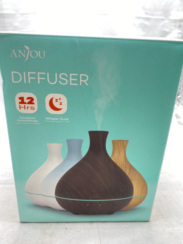 Photo 3 of Essential Oil Diffuser,Anjou 500ml Cool Mist Humidifier,One Fill for 12hrs Consistent Scent & Aromatherapy, World's First Diffuser with Patented Oil Flow System for Home & Office,Wood Grain NEW