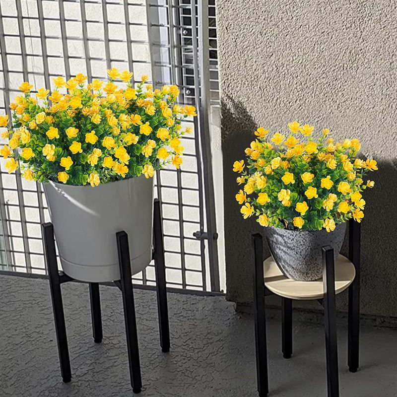 Photo 2 of Dreamfun 20 Bundles Outdoor Artificial Flowers Plants Decoration - UV Resistant Plastic Flowers for Outside Faux Plants Fake Landscape Flowers Greenery Shrub Plants for Party Home Garden Decor(Yellow) NEW 
