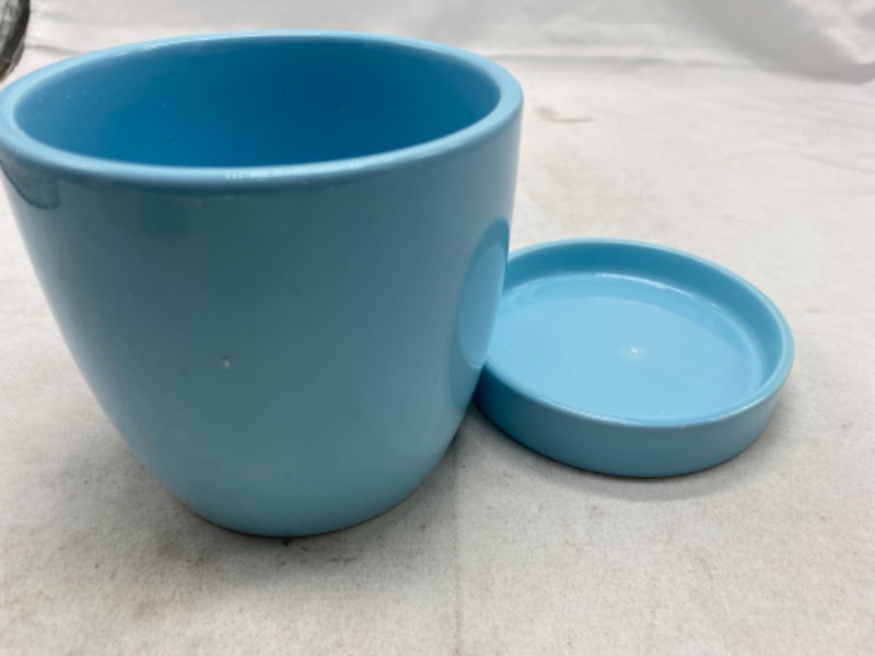 Photo 3 of POT CERAMIC for Plant, Indoor Outdoor Set of 3  (Blue) NEW 