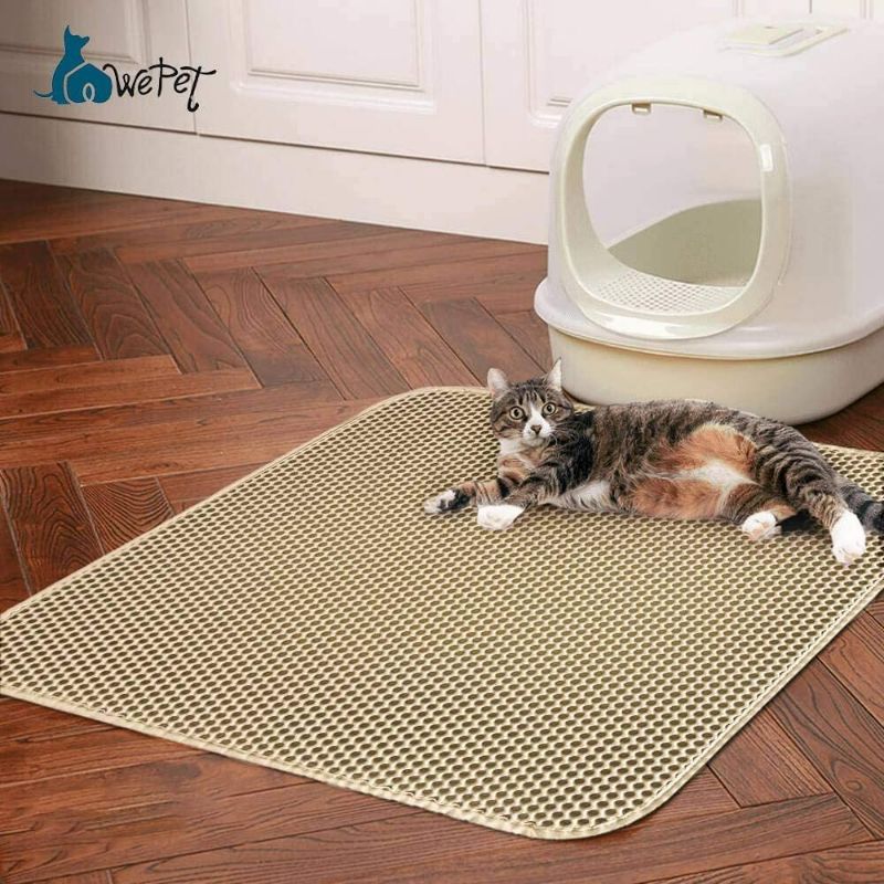 Photo 2 of WePet Cat Litter Mat, Kitty Litter Trapping Mat, Honeycomb Double Layer Mats, No Phthalate, Urine Waterproof, Easy Clean, Scatter Control, Catcher Litter Tray Box Rug Carpet NEW 