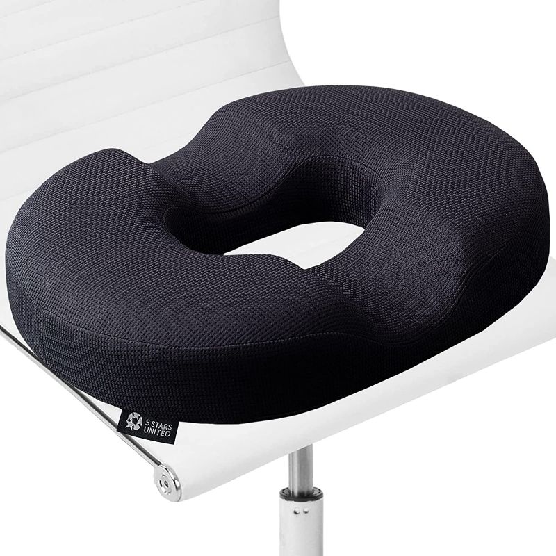 Photo 1 of Donut Pillow Hemorrhoid Tailbone Cushion – Small Black Seat Cushion Pain Relief for Coccyx, Prostate, Sciatica, Pelvic Floor, Pressure Sores, Pregnancy, Perineal Surgery, Postpartum Recovery NEW 