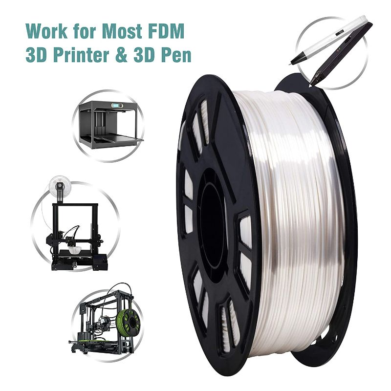 Photo 2 of DO3D Silk Pearl White PLA Satin Shiny 3D Printer Filament, 1.75mm Diameter 1kg/Spool 2.2lbs for FDM 3D Printers NEW