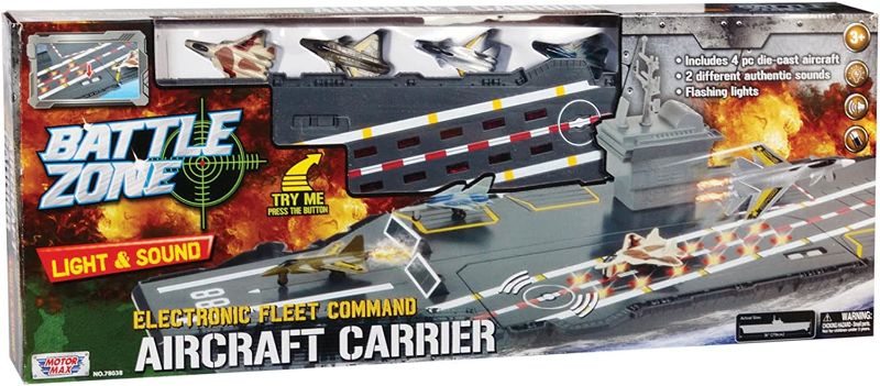 Photo 1 of Fleet Command Aircraft Carrier 31" (Lights and Sound) + 4 Die Cast Feighter Jets
