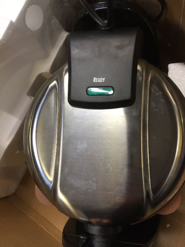 Photo 1 of Hamilton Beach 26031 Belgian Waffle Maker with Removable Nonstick Plates, Single Flip, Ceramic Grids, Black Black Single Flip, Ceramic Grids Waffle Maker