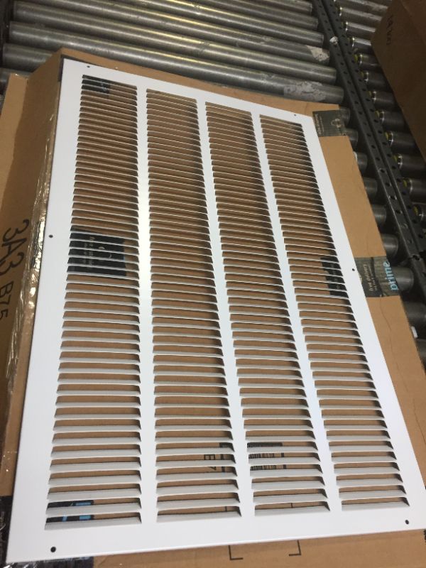 Photo 3 of 16" x 26" Return Air Grille - Sidewall and Ceiling - HVAC Vent Duct Cover Diffuser - [White] [Outer Dimensions: 17.75w X 27.75"h]