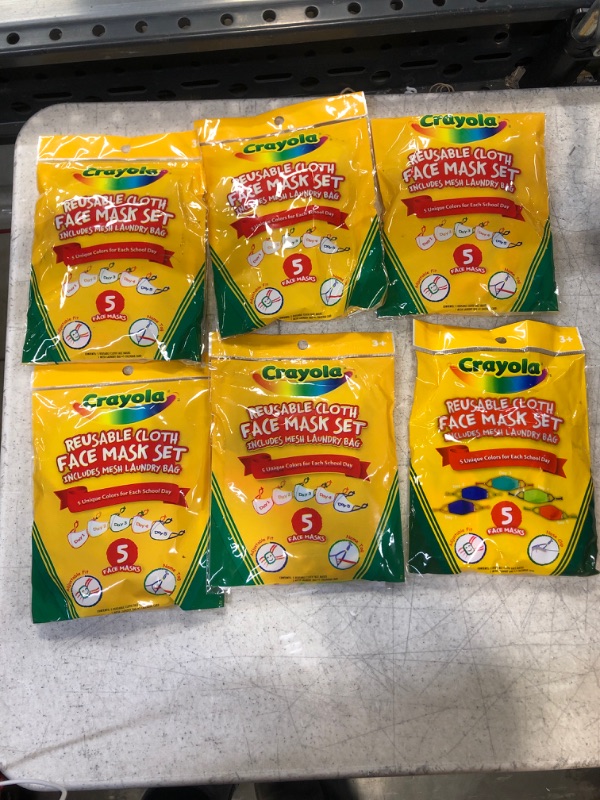 Photo 2 of 6 COUNT- Crayola Kids Face Mask Washable Reusable 5-Pack
