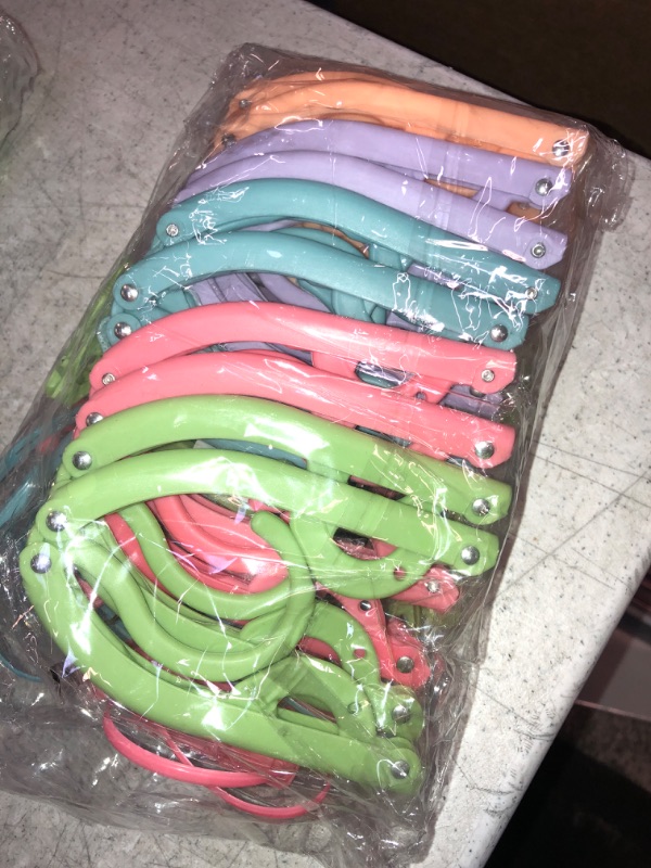 Photo 2 of 20 Pcs Travel Hangers with Clips- Portable Folding Clothes Hangers Travel Accessories Foldable Clothes Drying Rack for Travel