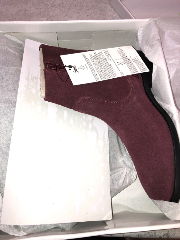 Photo 2 of Amazon Brand - FIND.Unlined Suede Ankle Boots, Red Burgundy, US 7.5