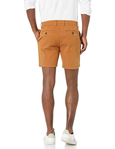 Photo 2 of Goodthreads Men's Slim-Fit 7" Flat-Front Comfort Stretch Chino Short, Tobacco Brown, 36