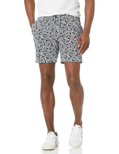 Photo 1 of Goodthreads Men's Slim-Fit 7" Flat-Front Comfort Stretch Chino Short, Navy, Floral, 30
