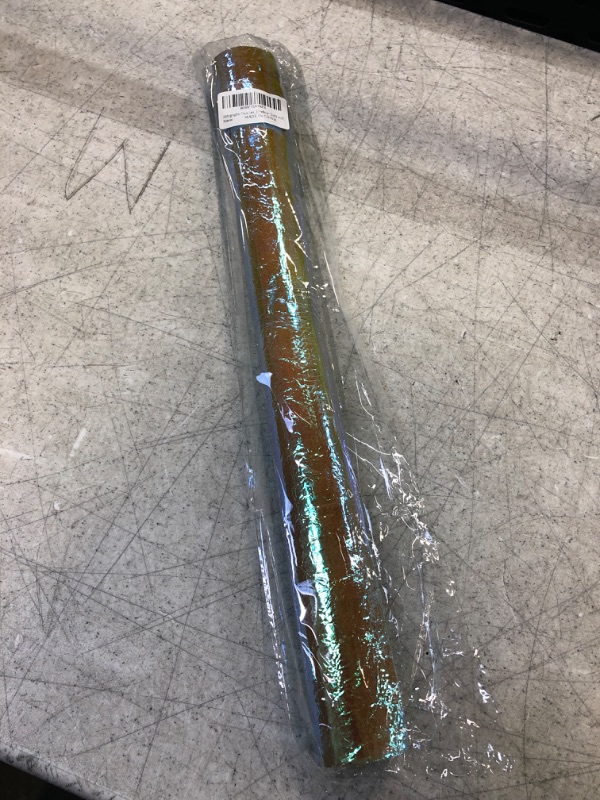 Photo 1 of 18x53 Inch Holographic Yellow Faux Leather Bundles, 1 Roll Iridescent Synthetic PU Leather for Handbags Making DIY Crafts Handmade Leather Material
