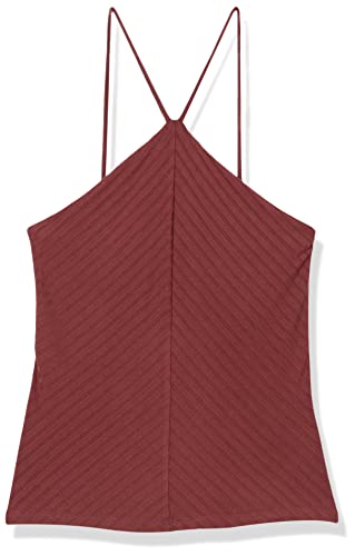 Photo 1 of Daily Ritual Women's Wide Rib Cropped T-Strap Cami Top, Rich Chestnut Brown, X-Large