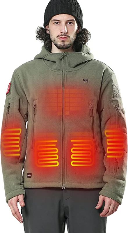Photo 1 of DEWBU Heated Jacket Polar Fleece with 12V Battery Pack Soft Fleece Electric Heating Hoodie SIZE XXL (2XL)