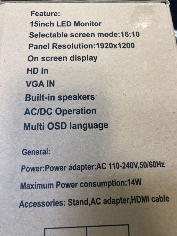 Photo 1 of COMPUTER MONITOR 15INCH 