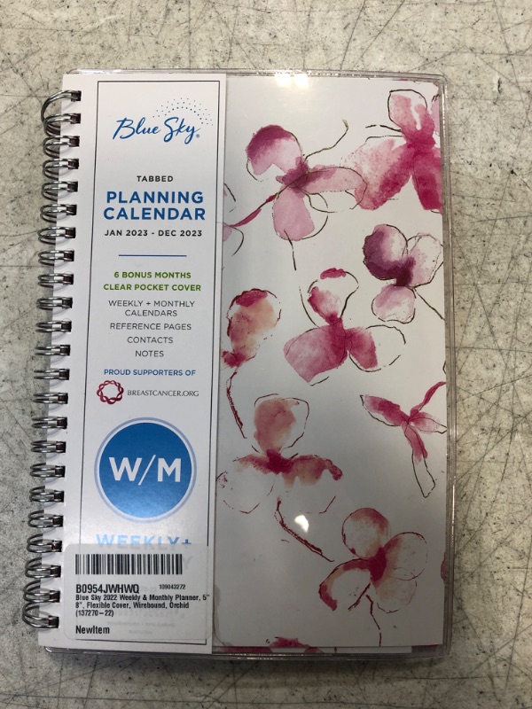 Photo 1 of Blue Sky 2022 Weekly & Monthly Planner, 5" x 8", Flexible Cover, Wirebound, Orchid (137270-22) Old Edition 5'' x 8''