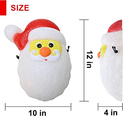 Photo 2 of 2 Pack Christmas Cute Santa Claus Porch Light Covers 12 Inch, Outdoor Indoor Holiday Christmas Decoration Lampshade for Garage Lights Front Doors Yards Gardens Post Large Lamps Corridors Parties