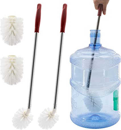 Photo 1 of 2 Pack Carboy Brush 5 Gallon Long Bottle Brush 24 Inch Long Bottle Cleaning Brush for 360° Nylon Bottle Brushes for Cleaning Easy to Clean Sediment on Bottom of Glass Bottle?2 Pack+2 Head?
