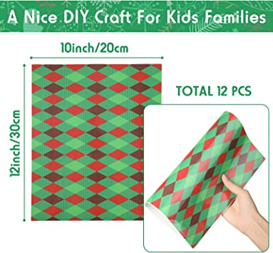 Photo 1 of 12 Pieces Christmas Buffalo Plaid Heat Transfer Vinyl Sheets Iron on Vinyl HTV Heart Press Vinyl for Christmas Home Party Decoration Crafts, 10 x 12 Inch (Stylish Design)