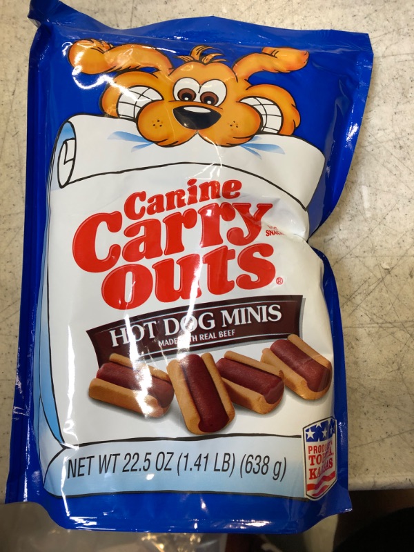 Photo 2 of Canine Carry Outs Dog Treats, Hot Dog Minis, 22.5 Ounce (Pack of 4)  -- BB 10/21/2023 --
