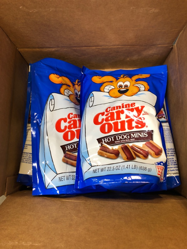 Photo 3 of Canine Carry Outs Dog Treats, Hot Dog Minis, 22.5 Ounce (Pack of 4)  -- BB 10/21/2023 --
