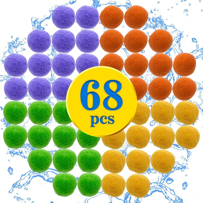 Photo 1 of JQTOYD 68 Count Reusable Water Balloons, High Absorbent Water Splash Soaker Balls for Kids Water Play, Summer Fun Outdoor Water Balloon Game Toys for Pool Party Beach Backyard and Trampoline
