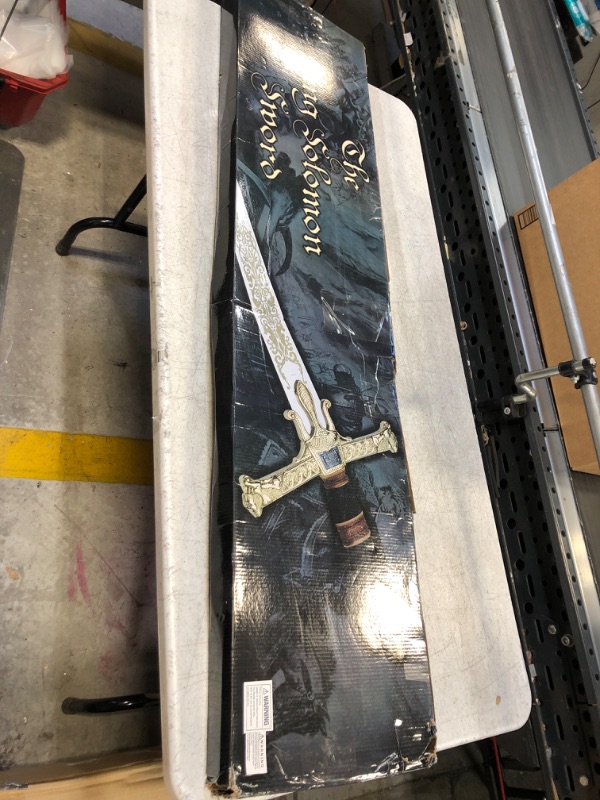 Photo 2 of 47" King Solomon Sword with Display Plaque. for Wall Decoration, Collection, Cosplay Black