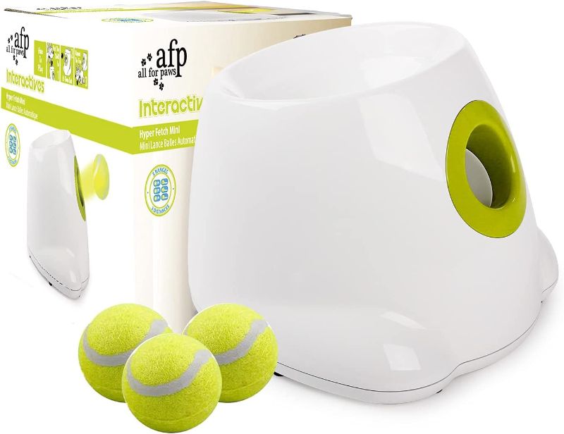 Photo 1 of AFP Automatic Dog Ball Launcher Automatic Ball Launcher for Dogs Interactive Puppy Pet Ball Indoor Thrower Machine Fetch Machine for Small and Medium Size Dogs, 3 Balls Included (2 inch)