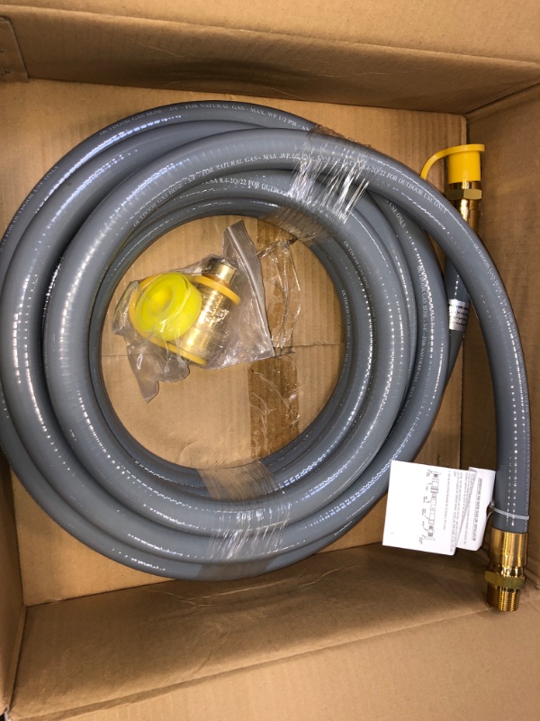 Photo 2 of 30FT 3/4" ID Natural Gas Hose with Quick Connect Fittings for NG/LP Propane Appliances, Grill, Patio Heaters, Generators, Pizza Oven, etc. Useful Indoors & Outdoors
