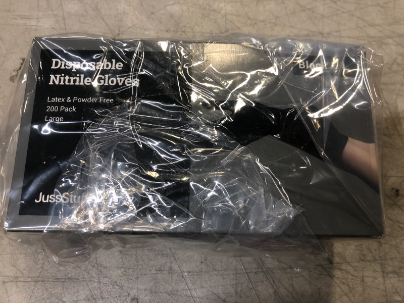 Photo 2 of  SIZE  L   ----------Black Nitrile Gloves Large, 200 Gloves Disposable Latex Free Powder Free - Food Safe Gloves, Cooking, Cleaning, Beauty Salon, Home and Industrial