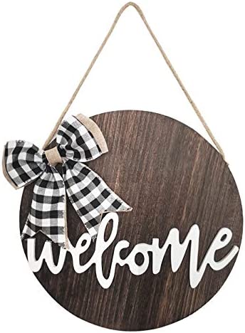 Photo 1 of ---------------Welcome Sign Porch Decor, Rustic Wooden Door Hangers Front Door Outdoor Hanging Vertical Sign (Black)
Brand: TIMECOSY